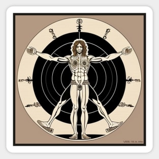 Vitruvian Man Rock n Roll Vinyl Record Vol. 2 Sticker